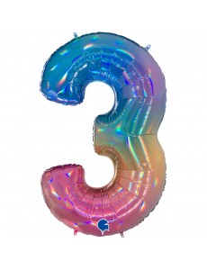 Balão Número 3 Arco-Íris